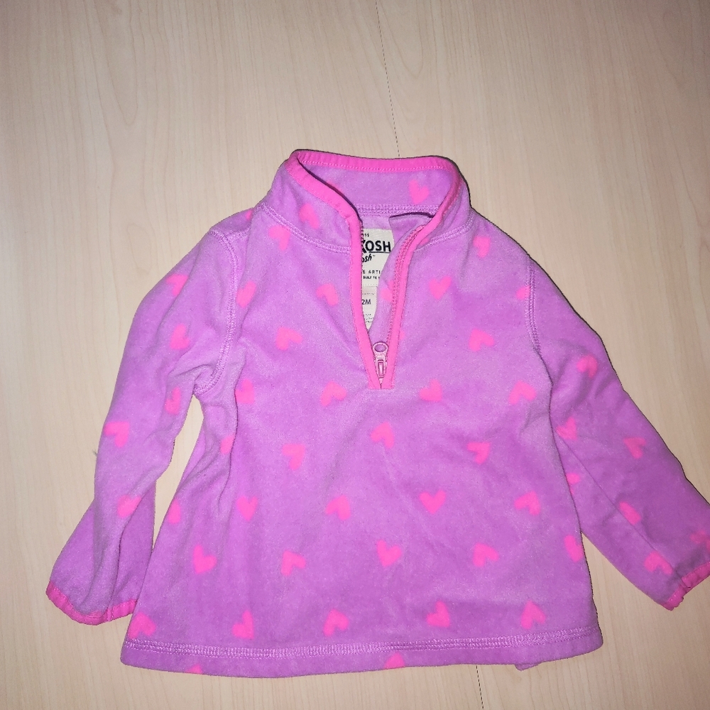Baby girl Oshkosh heart fleece 12m